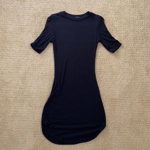 Better be medium black ribbed fitted dress with sleeves